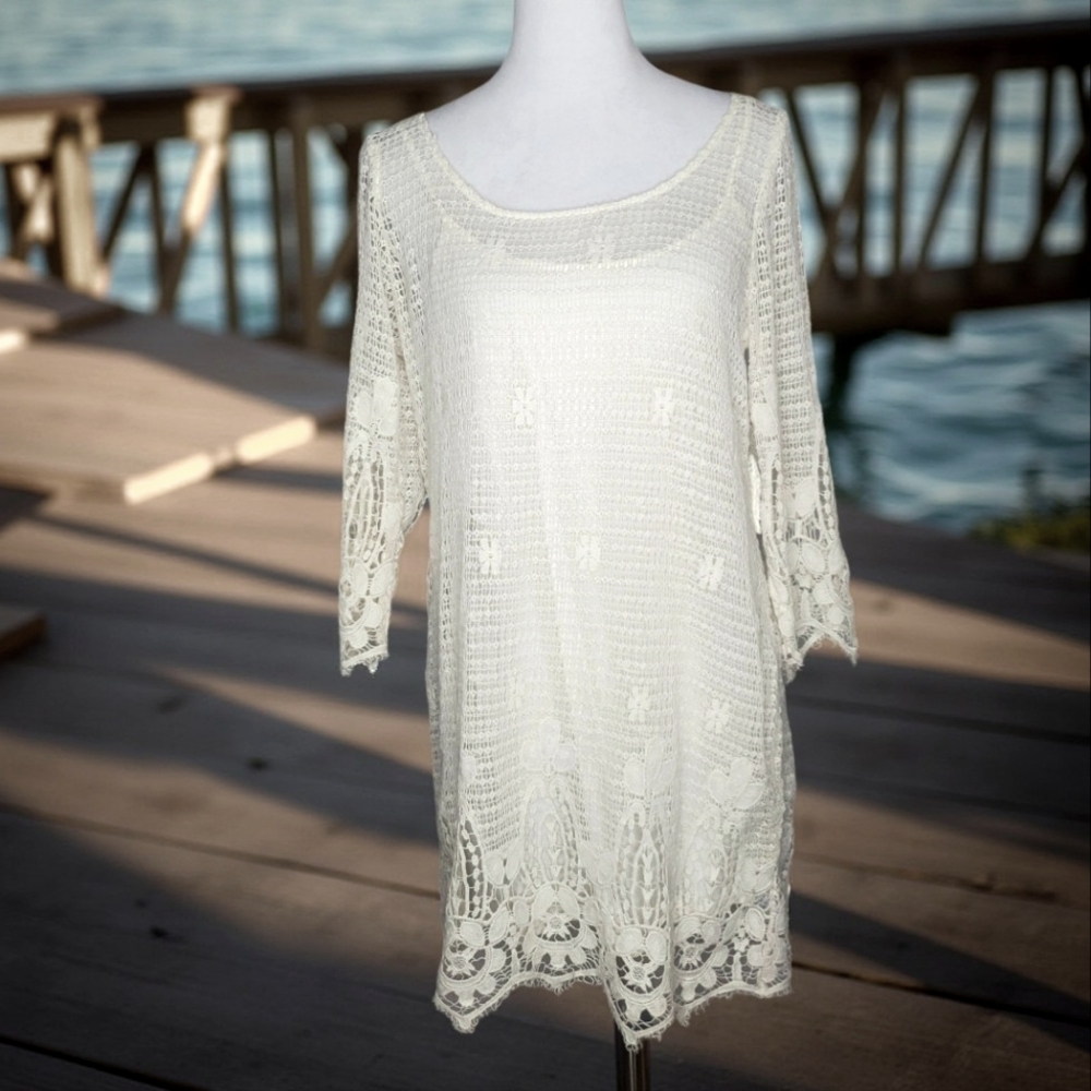 American Eagle Outfitters 100% Cotton Soft Crochet Dress